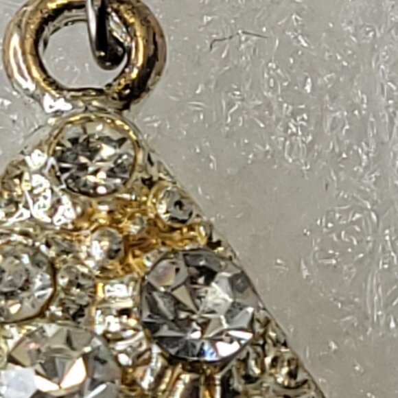 Silver Tone Oval Earrings with embedded Glittering Clear Fashion Crystal Stones - Picture 9 of 10